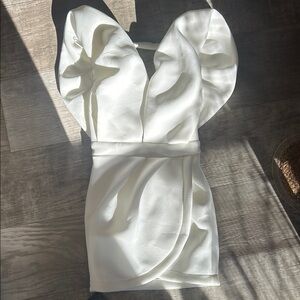 Elegant White Ruffle Dress